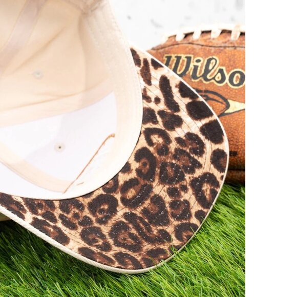 NWT  BOUTIQUE   LEOPARD FOOTBALL GAMEDAY HAT - Picture 2 of 2